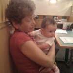 Hanging out with Grandma at Mr. Sushi