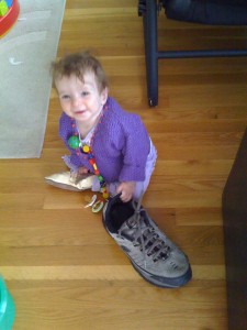 Enjoying Daddy's shoe